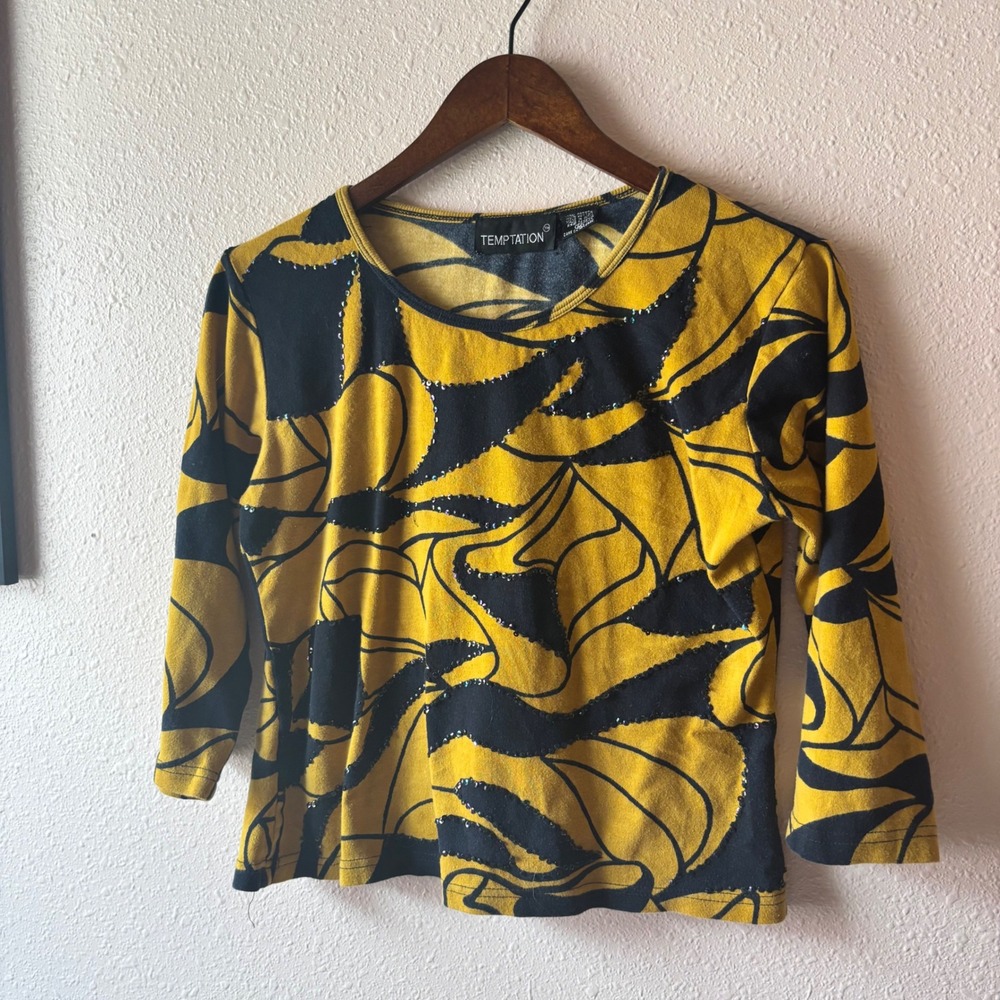 Vintage 90s Funky Whimsy Sequined Blouse - Picture 3 of 8